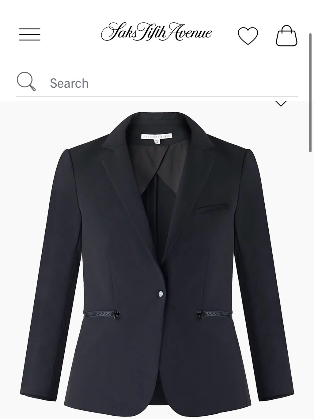 Veronica Beard Black Single-Button Tailored Blazer